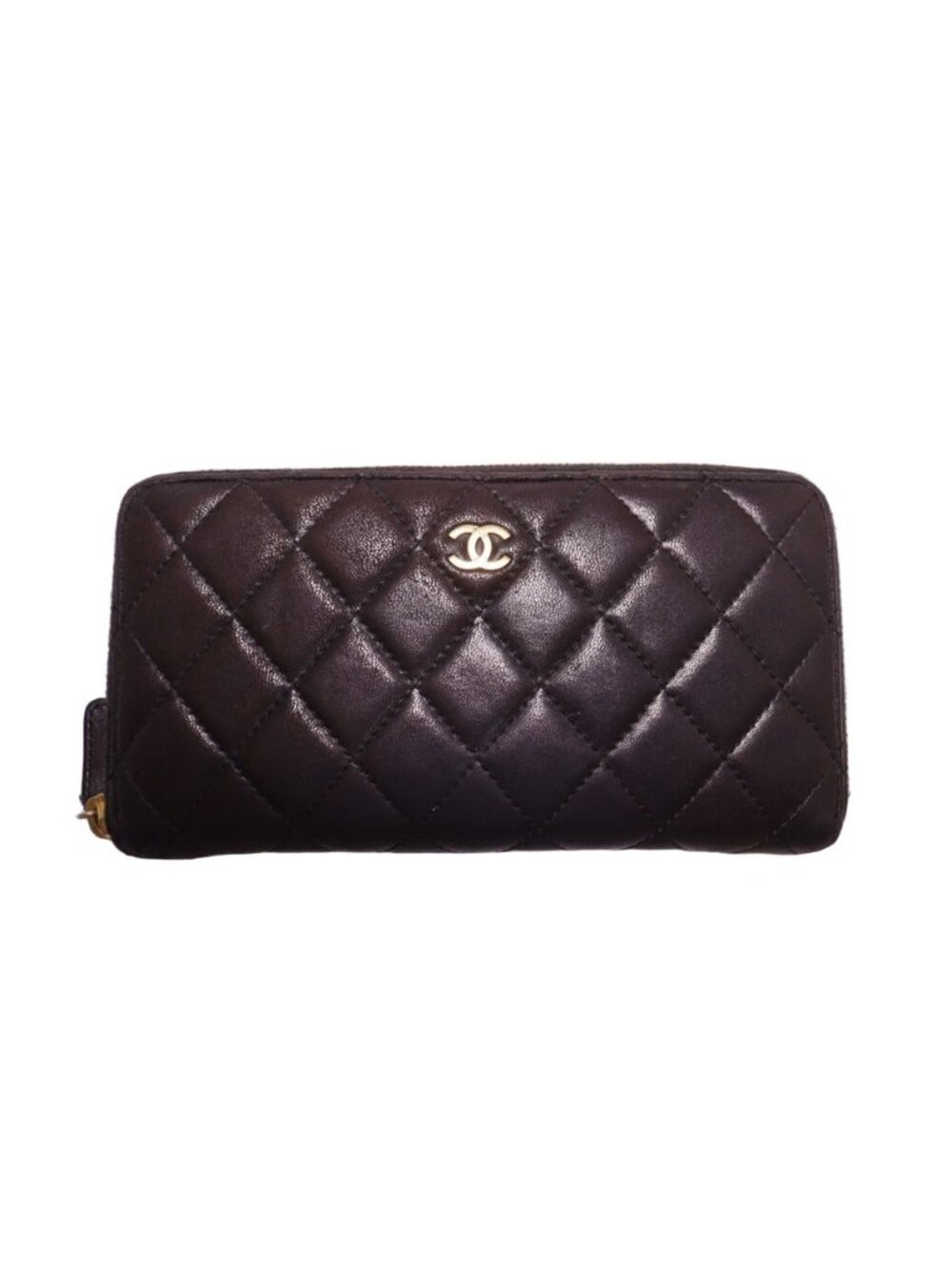 Chanel Quilted Lambskin Zip Around Wallet